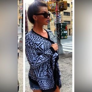 Black and white thin cardigan